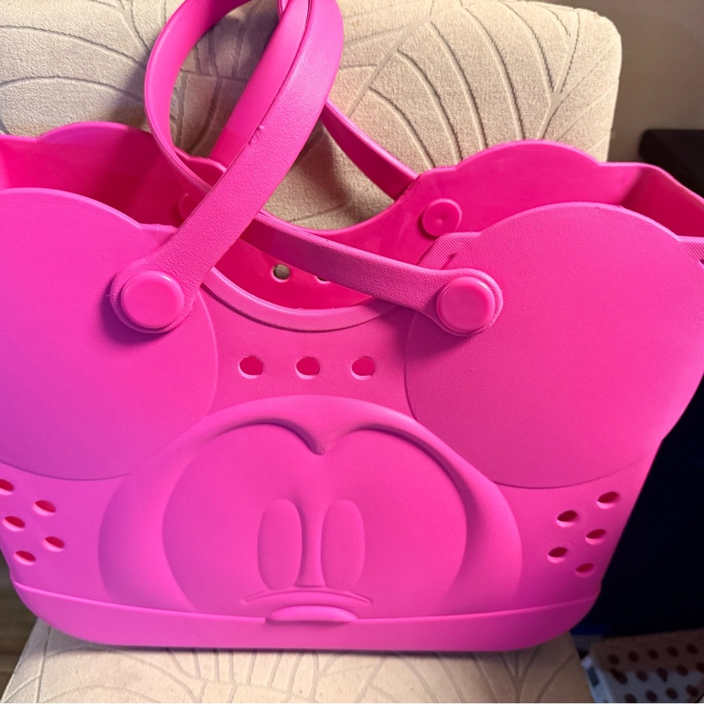 Disney Mickey Mouse Hot Pink Rubber Tote Bag